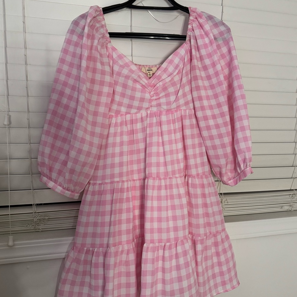 Pink gingham dress